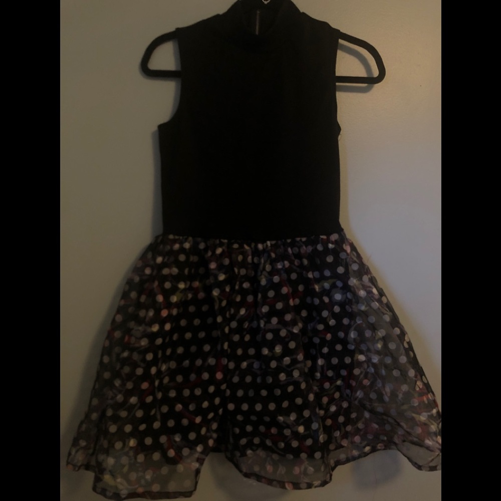 Black Mini Flounce Dress